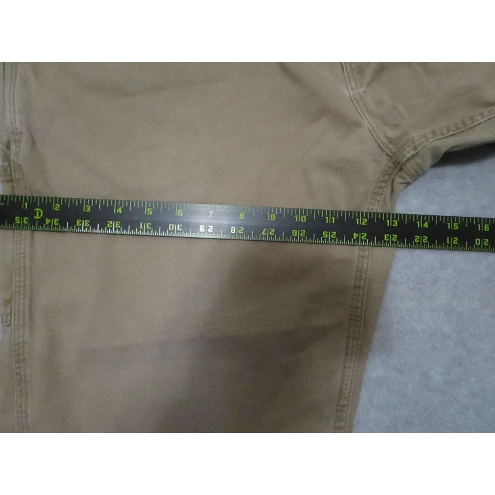 Carhartt Pants Mens 36 Khaki Carpenter‎ Workwear Denim Relaxed Fit Distressed